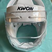 Casco Taekwondo KWON con visiera tg. M bianco