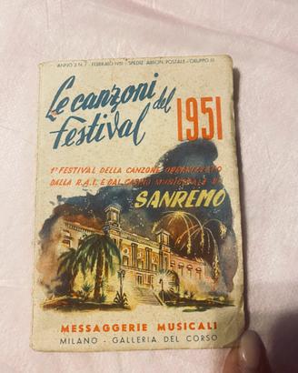 libretto originale “Le canzoni del Festival 1951”