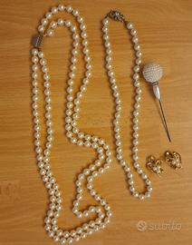 Gioielli vintage bigiotteria da collezione perle