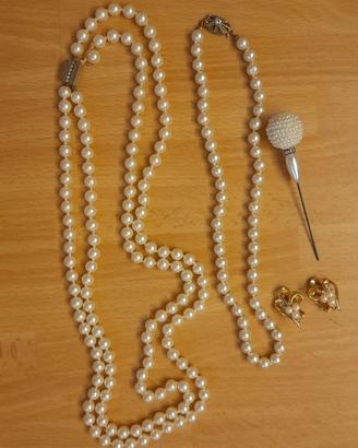 Gioielli vintage bigiotteria da collezione perle