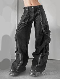 grunge denim pants punk jeans cross