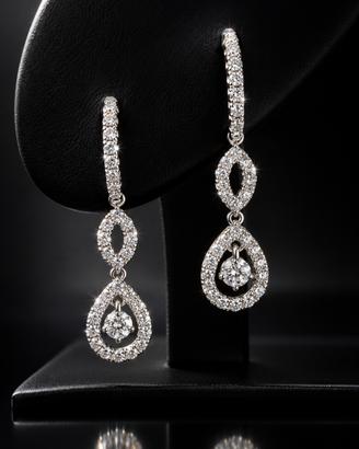 Orecchini pendenti oro 18 kt e diamanti naturali