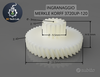 Ingranaggio Merkle Korff 3,3 rpm 3720UP-120