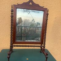 Specchio d'Epoca da comò a tortiglione in Noce