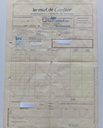 Raro pezzo da collezione    archivio Cartier  1985