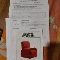 Poltrona alzapersona e  vibromassaggio 5 posizioni