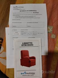 Poltrona alzapersona e  vibromassaggio 5 posizioni