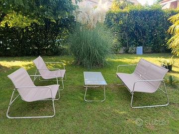 Set da giardino - divano, 2 poltrone e tavolino