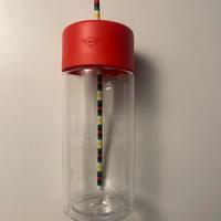 Mini Cooper bottle borraccia con cannuccia rossa