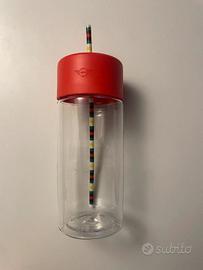 Mini Cooper bottle borraccia con cannuccia rossa