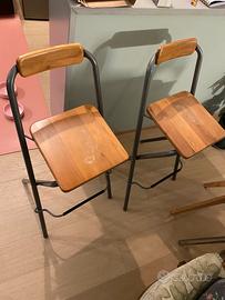 SGABELLI ALTI IN LEGNO E ACCIAIO