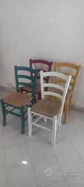 Set 4 Sedie Paesana Colorate