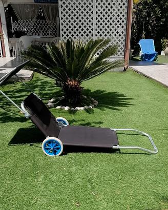Lettino/sdraio da spiaggia/giardino con ruote
