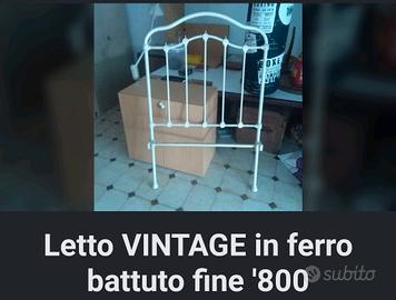 Letto in ferro battuto antico fine 800