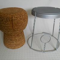 sgabello tappo in sughero ferro  e lamierino