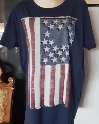 T-shirt Blu Bandiera Usa Jack&Jones