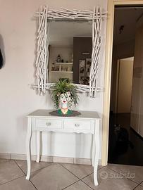 Specchio con rami in legno