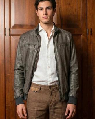Giacca Uomo New Brams Ecopelle Antracite 3XL