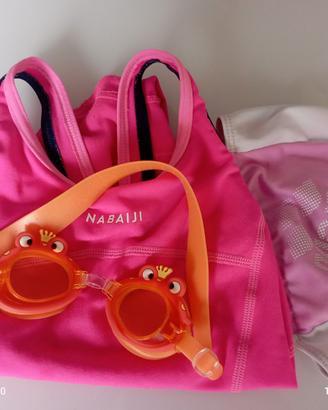 Costume Piscina con Cuffia e Occhialini