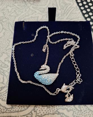 Collana Swaroski cigno blu