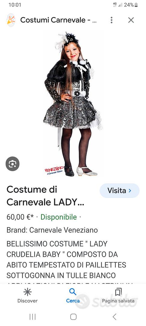 vestito carnevale crudelia veneziano - Tutto per i bambini In vendita a  Napoli