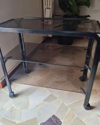 Carrello portaoggetti con ripiani in vetro fumé –