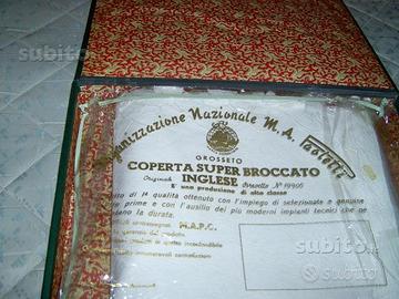 Coperta bianca super broccato inglese anni 50