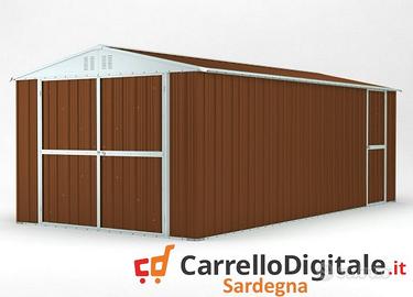 Box garage auto in Acciaio 327x611 legno scuro