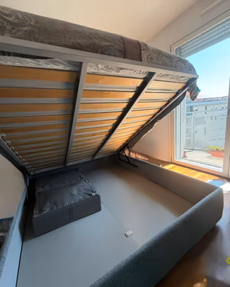 Letto matrimoniale griggio - smontaggio incluso