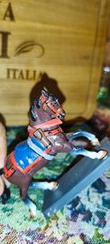 Miniatura Vintage Cavallo Di Metallo Archibugiere 