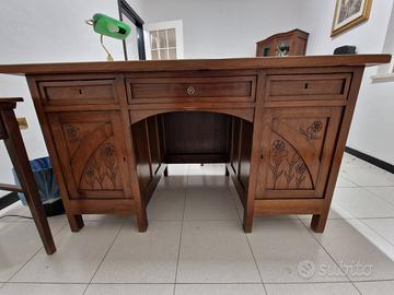Scrivania Vintage-Ufficio- Legno massello