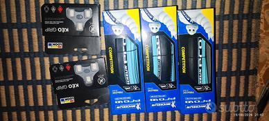 3 Michelin pro4 + 2 attacchi look keo grip