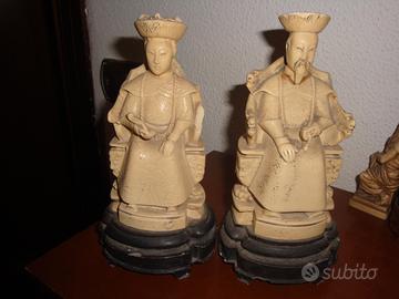 Statue Giapponesi preziosa basamento e ideogrammi