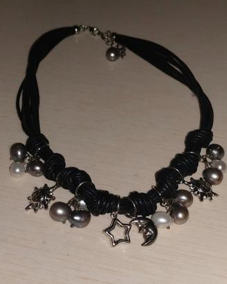 Collana Stile Boho chic yk2 argento sterling 925