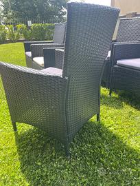 Sedie da giardino rattan nero