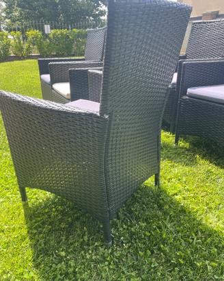 Sedie da giardino rattan nero