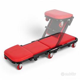LETTINO SOTTOAUTO SGABELLO CARRELLO 2IN1 OFFICINA