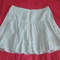 Gonna in lino bianco Camaieu Taglia L