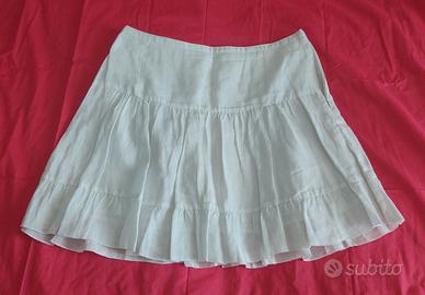 Gonna in lino bianco Camaieu Taglia L