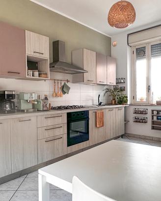 Cucina lineare completa 3,65 m color legno chiaro