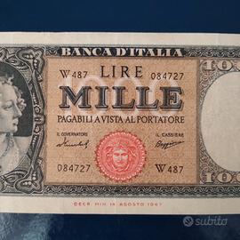 banconota italiana lire 1000 W