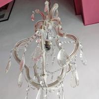 LAMPADARIO IN OTTONE e VETRO e BRINDOLI - 1 luce