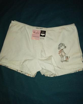 Ste tre paia mutandine a boxer  bambina 8-10 anni
