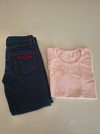 completo bambina  jeans e maglietta 
