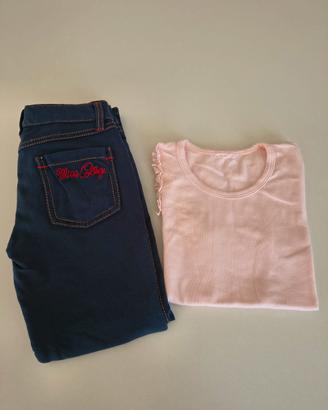 completo bambina  jeans e maglietta 