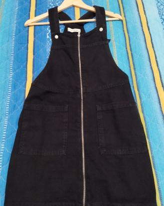 Salopette gonna in jeans nero - Pimkie