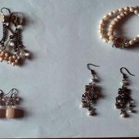 Set braccialetto + 3 orecchini rosa