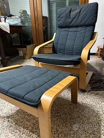 Poltrona con poggiapiedi