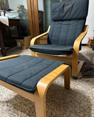 Poltrona con poggiapiedi