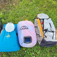 PARAPENDIO ATTREZZATURA COMPLETA 2 VELE+ACCESSORI